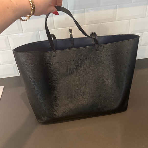 Tory Burch Black Pebbled Leather Tote - Picture 4 of 16